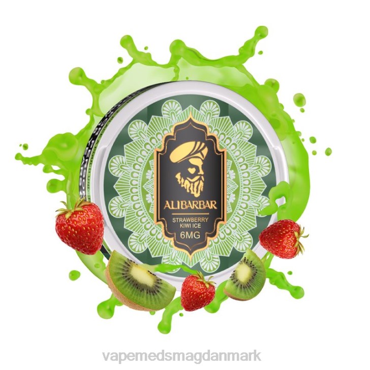 Vape Med Smag - Alibarbar nikotinposer jordbær kiwi is 46TD91