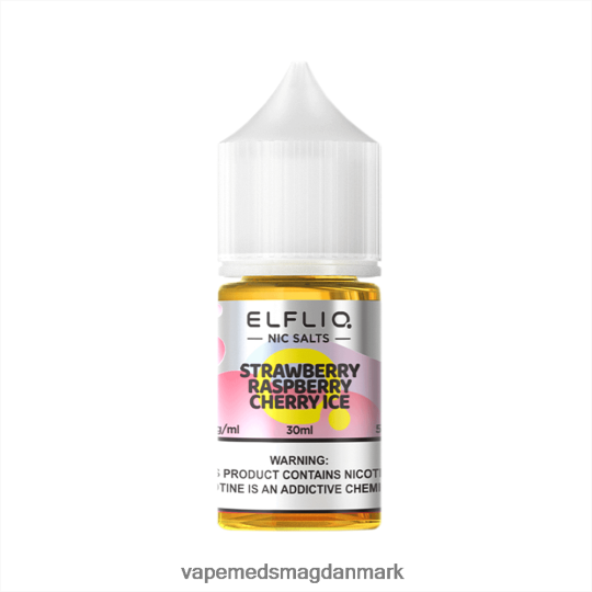 Vape Uden Nikotin - ELFBAR ELFLIQ Nic salt 30 ml Strawberry Raspberry Cherry Ice J6TPR432