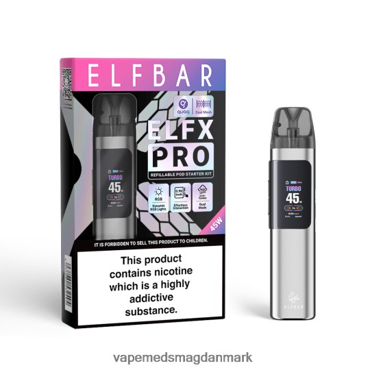 Vape Med Smag - ELFBAR ELFX Pro Åben pod -enhed Sliver J6TPR41