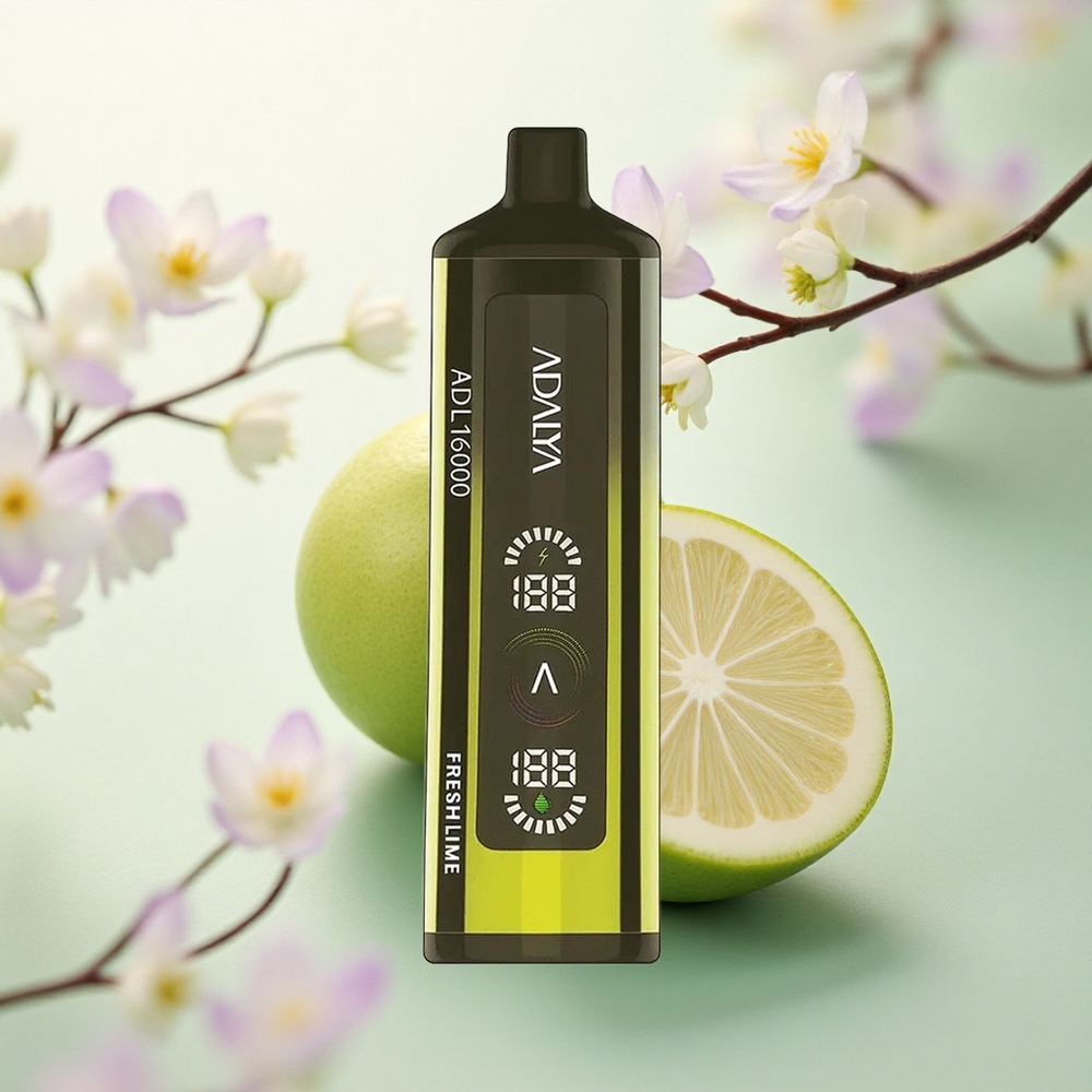 Adalya ADL 16000 PRO Frisk Lime Stålrør Digital Skærm 2% Nikotin