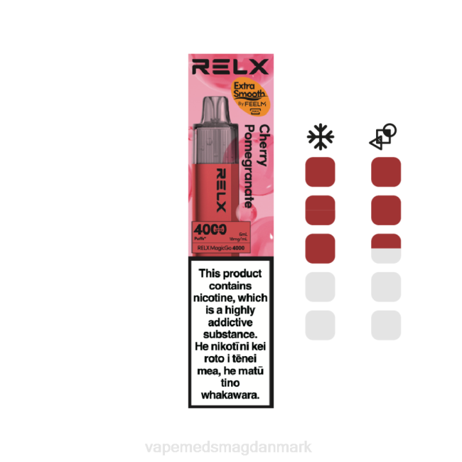 Vape Juice - RELX MagicGo 4000 engangs vape kirsebær granatæble 08448