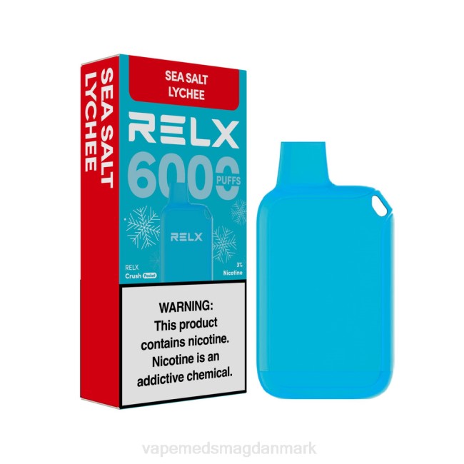 Disposable Vape Danmark - RELX Crush Pocket 6000 iskolde havsalt litchi 084414