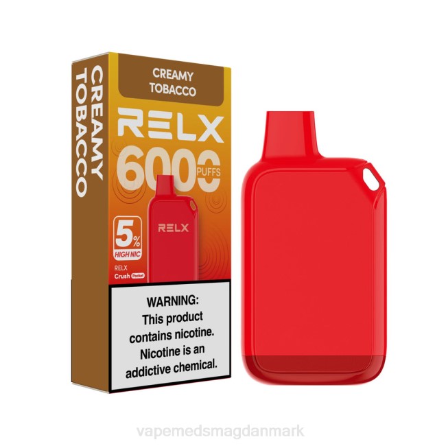 Vape Juice - RELX Crush Pocket 6000 5% høj nic cremet tobak 084428