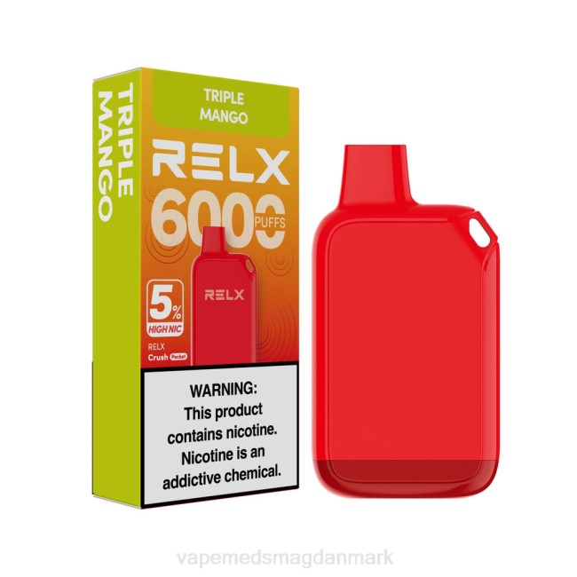Vape Med Smag - RELX Crush Pocket 6000 5% høj nic tredobbelt mango 084426