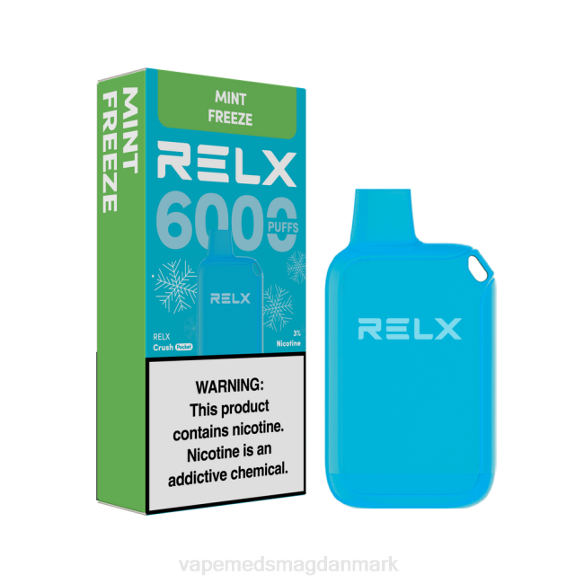 Vape Uden Nikotin - RELX Crush Pocket 6000 iskolde mynte fryse 084412