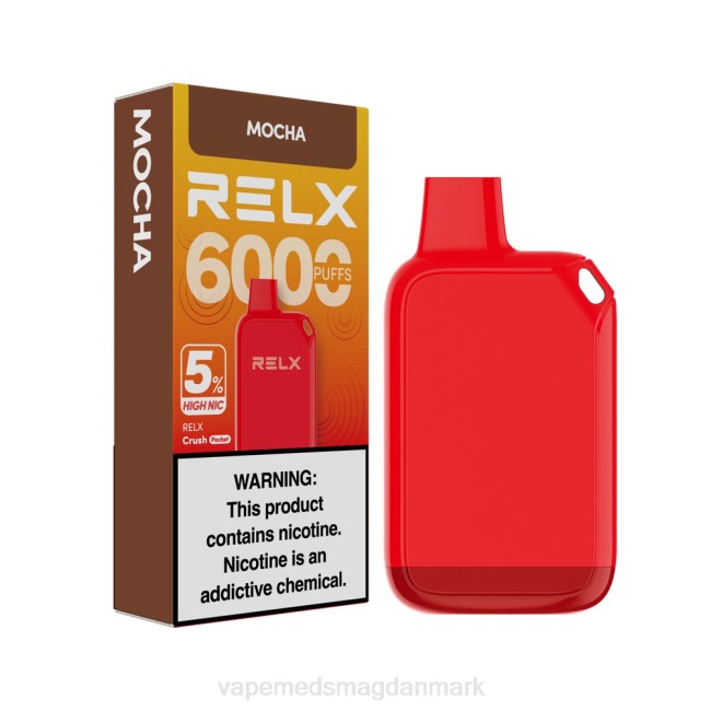 Vape Væske - RELX Crush Pocket 6000 5% høj nic mokka 084425