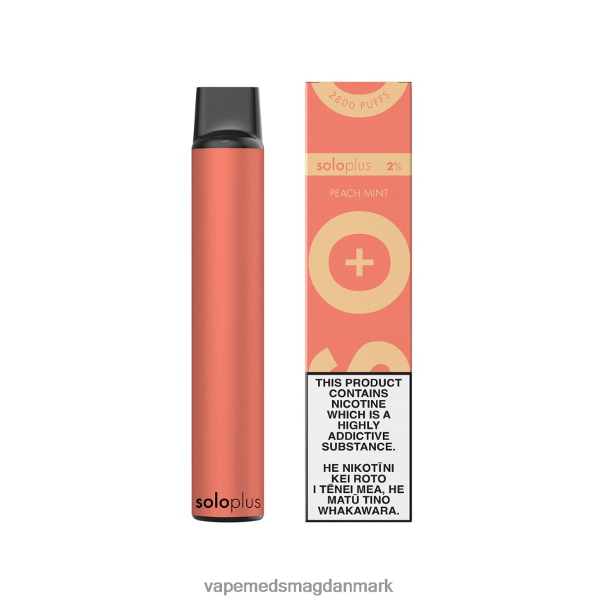 Vape Juice - Solo Plus engangs vape fersken mynte 0066F023