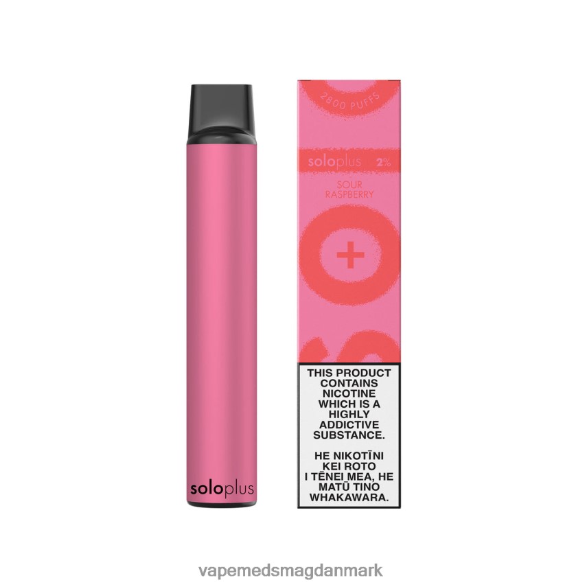 Vape Væske - Solo Plus engangs vape sur hindbær 0066F035