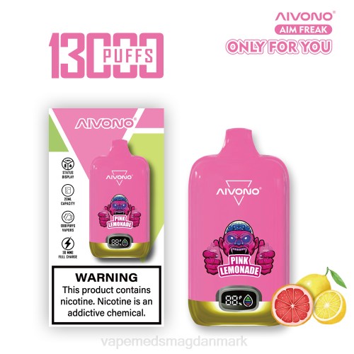 Disposable Vape Danmark - Aivono AIM FREAK 13000 2H4L249 lyserød limonade