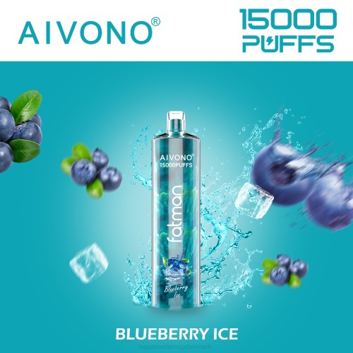Disposable Vape Danmark - Aivono FATMAN 15.000 2H4L14 blåbæris