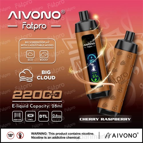 Disposable Vape Danmark - Aivono Fatpro 22000 2H4L4 kirsebær hindbær