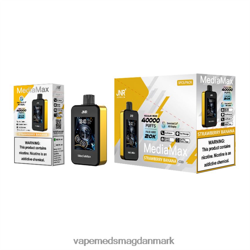 JNR MediaMax 40k pust jordbær banan T4NZ8V16 Vape Med Smag
