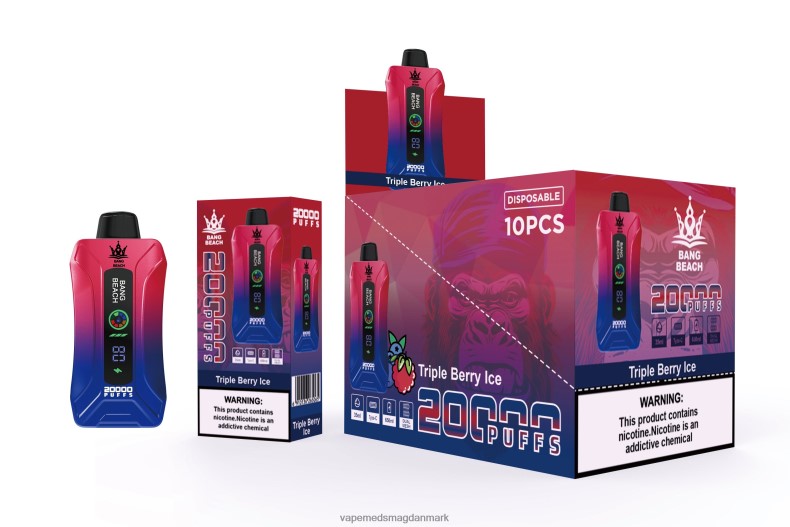 Vape Juice - Bang Beach 20000 pust smart screen vape tredobbelt bæris Z82JX8
