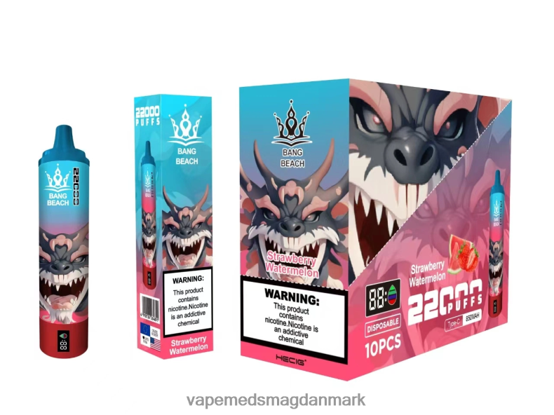 Vape Juice - Bang Beach 22000 pust smart skærm jordbær vandmelon Z82JX23