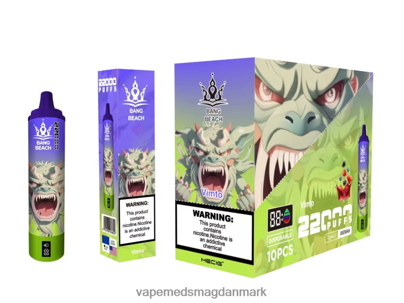 Vape Juice - Bang Beach 22000 pust smart skærm vimto Z82JX18