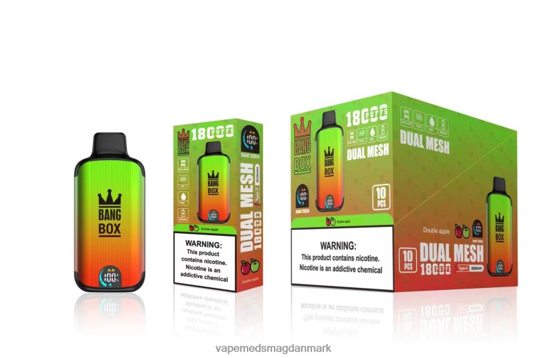Vape Juice - Bang Box 18000 pust dobbelt æble Z82JX93