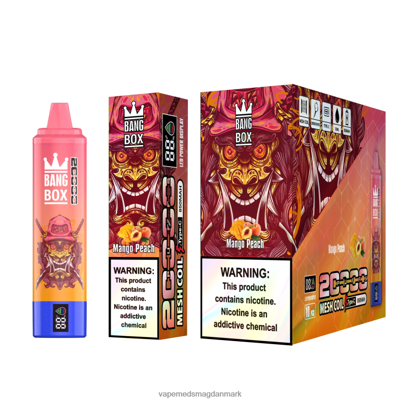 Vape Juice - Bang Box 20000 pust smart skærm mango fersken Z82JX58