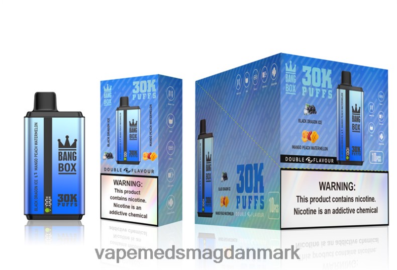 Vape Med Smag - Bang Box 30000 pust dobbelt smag sort drageis & mango fersken vandmelon Z82JX71