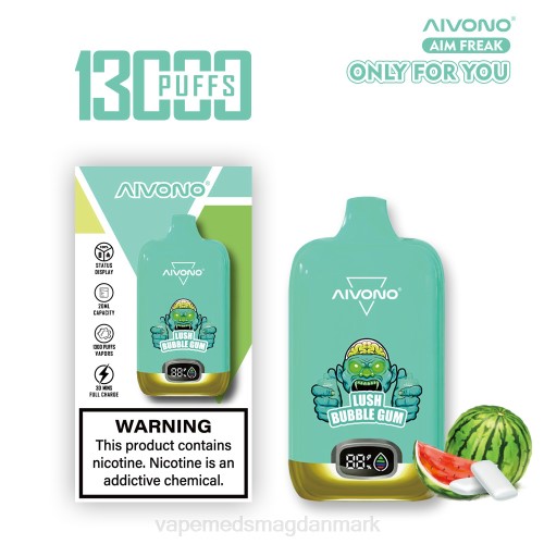 Vape Uden Nikotin - Aivono AIM FREAK 13000 2H4L247 frodig tyggegummi
