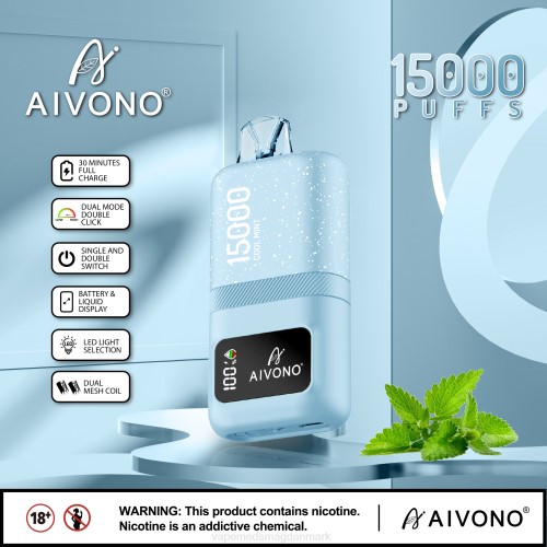 Vape Uden Nikotin - Aivono AIM magic 15.000 2H4L62 kølig mynte