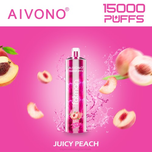 Vape Uden Nikotin - Aivono FATMAN 15.000 2H4L17 saftig fersken