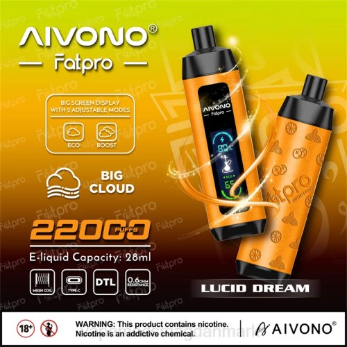 Vape Uden Nikotin - Aivono Fatpro 22000 2H4L7 klar drøm