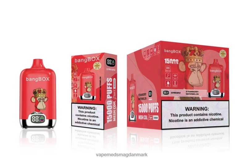Vape Uden Nikotin - Bang Box 15000 pust jordbær vandmelon Z82JX47