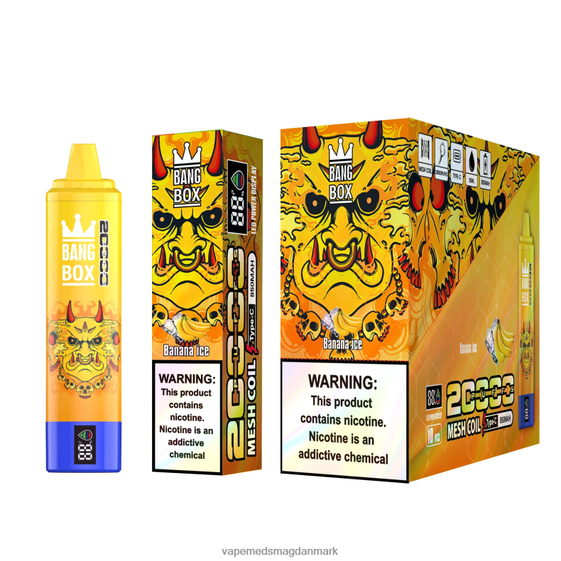 Vape Uden Nikotin - Bang Box 20000 pust smart skærm bananis Z82JX57