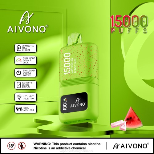 Vape Væske - Aivono AIM magic 15.000 2H4L65 vandmelon tyggegummi