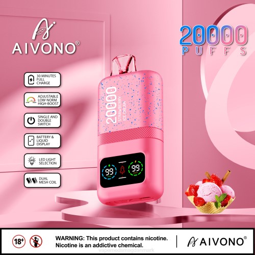 Vape Væske - Aivono AIM magic 20.000 2H4L80 jordbæris