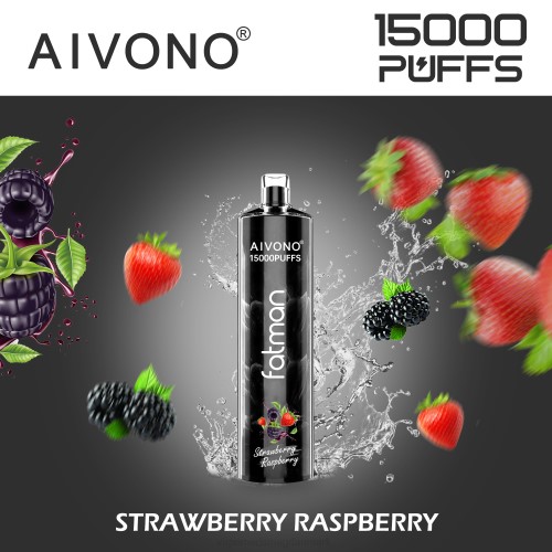 Vape Væske - Aivono FATMAN 15.000 2H4L15 jordbær hindbær