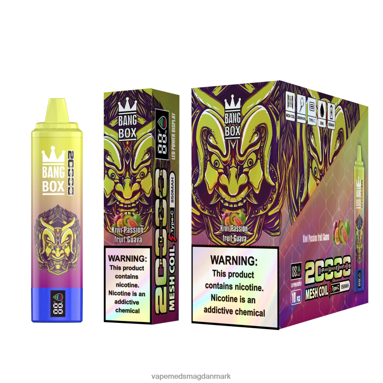Vape Væske - Bang Box 20000 pust smart skærm kiwi passionsfrugt guava Z82JX50