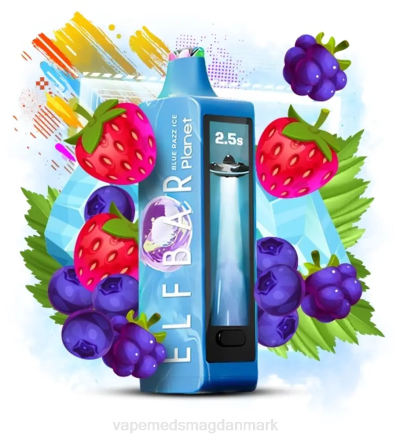 Vape Væske - Elf Bar Planet 25.000 blå razz is B4PH15