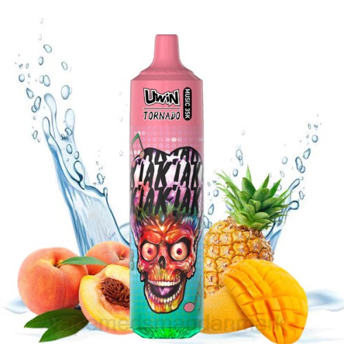 Vape Væske - UWIN CRYSTAL 35k engangsvape 2H4L390 fersken mango ananas