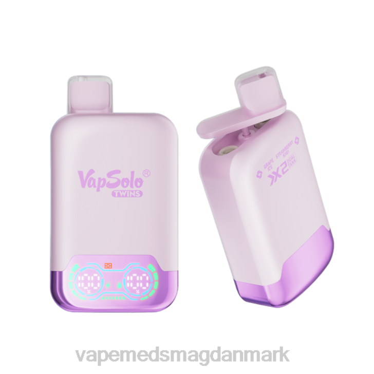 Vape Væske - Vapsolo TWINS engangs vape vindrueis og jordbærkiwi 46TD140