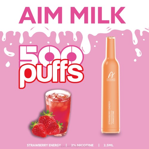 Vape Med Smag - Aivono AIM MILK 500 2H4L266 jordbær energi