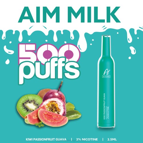 Vape Uden Nikotin - Aivono AIM MILK 500 2H4L272 kiwi passionsfrugt guava