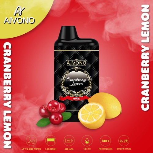 Disposable Vape Danmark - Aivono AIM MAGIC 5800 mouth box cigaret 2H4L89 tranebær citron