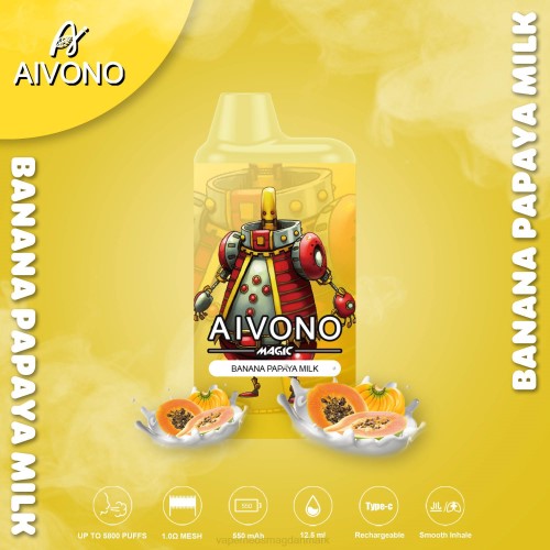 Disposable Vape Danmark - Aivono AIM MAGIC 5800 mouth box cigaret 2H4L94 banan papaya mælk