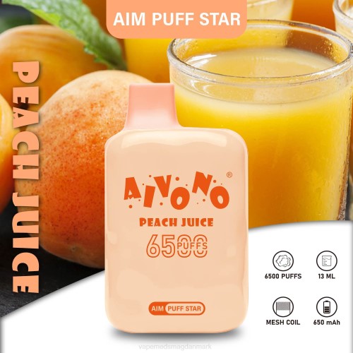 Disposable Vape Danmark - Aivono AIM PUFF STAR 6500 2H4L289 ferskenjuice