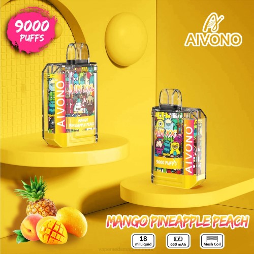 Disposable Vape Danmark - Aivono AIM XXL 9000 mund klistermærke gennemsigtig 2H4L49 mango ananas fersken