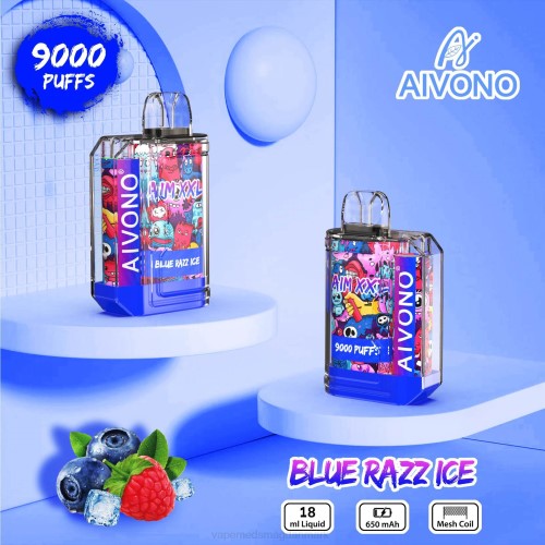 Disposable Vape Danmark - Aivono AIM XXL 9000 mund klistermærke gennemsigtig 2H4L54 blå razz is