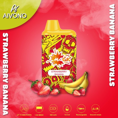 Vape Juice - Aivono AIM MAGIC 5800 mouth box cigaret 2H4L93 jordbær banan