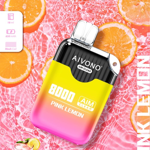 Vape Med Smag - Aivono AIM CLEAR 8000 2H4L211 lyserød citron