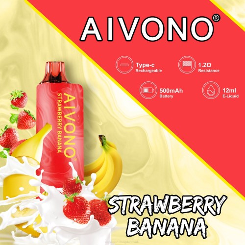 Vape Uden Nikotin - Aivono AIM GUN 7000 2H4L107 jordbær banan