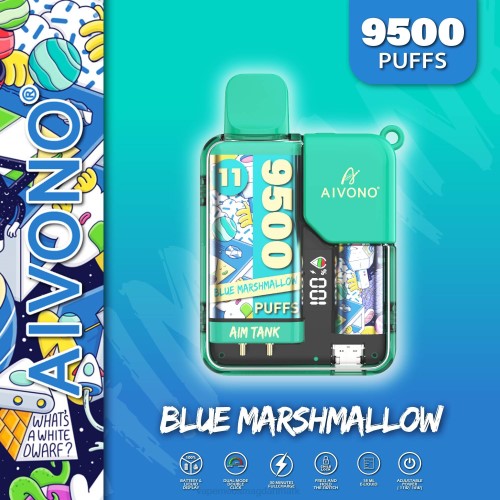 Vape Uden Nikotin - Aivono AIM TANK 9500 2H4L42 blå skumfidus