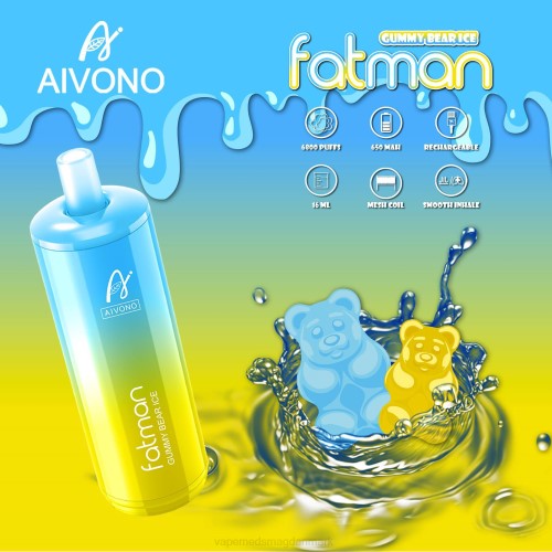 Vape Uden Nikotin - Aivono FATMAN 6800 2H4L32 gummibjørneis