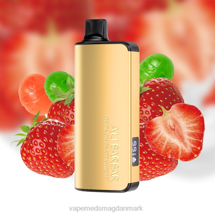 Vape Uden Nikotin - Alibarbar Ingot 9000 engangs vape chupa chups jordbær 46TD17