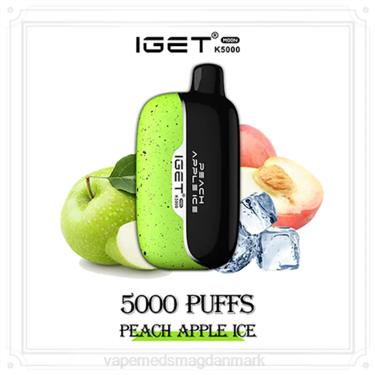 Vape Uden Nikotin - IGET Moon k5000 JXZX7 fersken æbleis