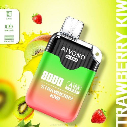 Vape Væske - Aivono AIM CLEAR 8000 2H4L210 jordbær kiwi
